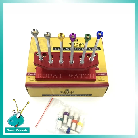 Relógio de Aço Conjunto de Chaves de Fenda Chave de Fenda Chave de Fenda com Dicas de Substituição para Cada Reparação Relógio Ponta Plana com Dicas de Substituição para Cada Tamanho 6 Pçs – Set