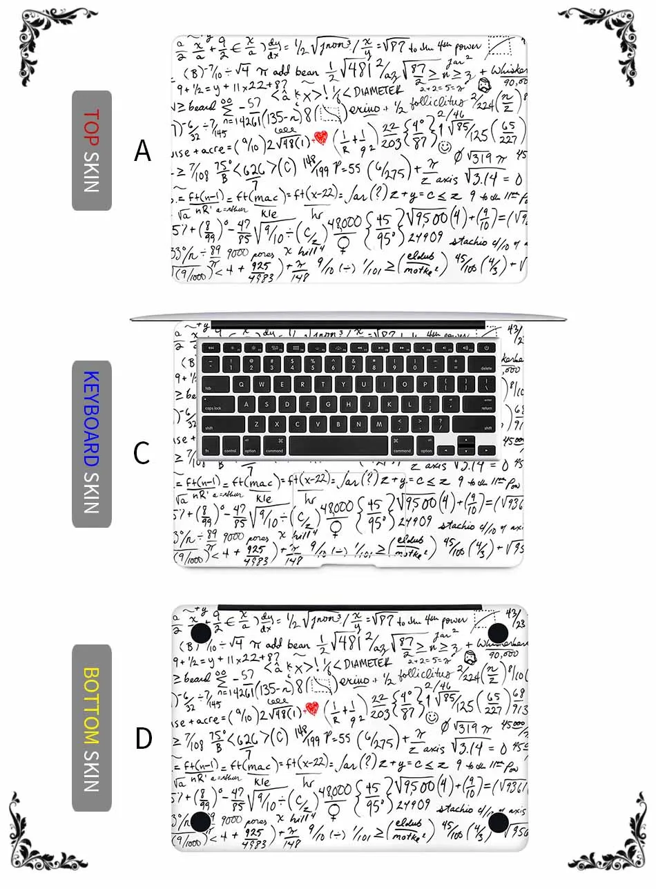 Формулы граффити Забавный ноутбук кожи для Macbook Air Pro retina 11 12 13 15 дюймов Mac Dell hp Mi ноутбук Защитная Наклейка Наклейки