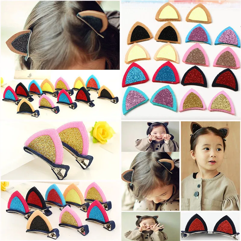 

5 Pair Chic European Kids Gilr Cat Ears Trendy Kids DIY Trendy Infantile Kids Hair Accessories Children Headwear