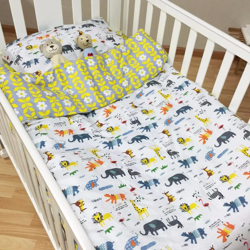 New Arrived Hot 3cps/set 100 Cotton Ins Baby Bedding Set Include Pillow Case+Bed Sheet+Duvet