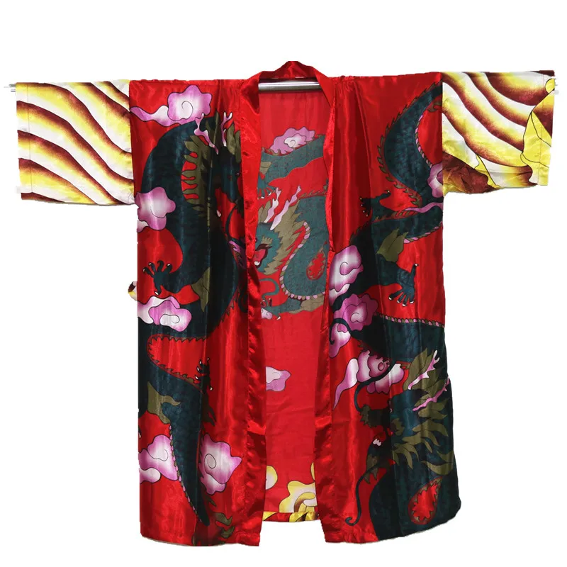 

2018 New Spring Summer Women's Bathrobe Kaftan Silk Robe Gown Printing Sleepwear Kimono Gown one size Dropshipping