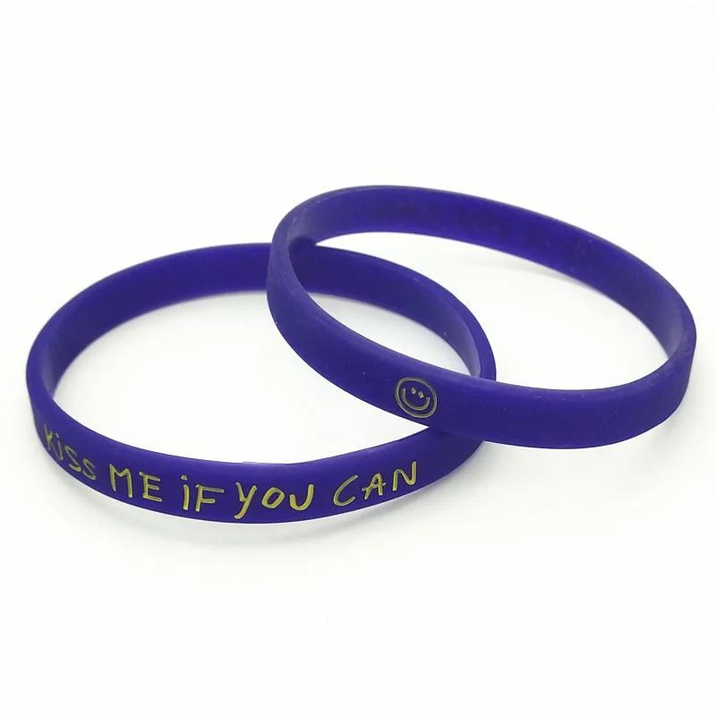 Силиконовый браслет с надписью KISS ME IF YOU CAN Couple модель SH309 1 шт.|Браслеты