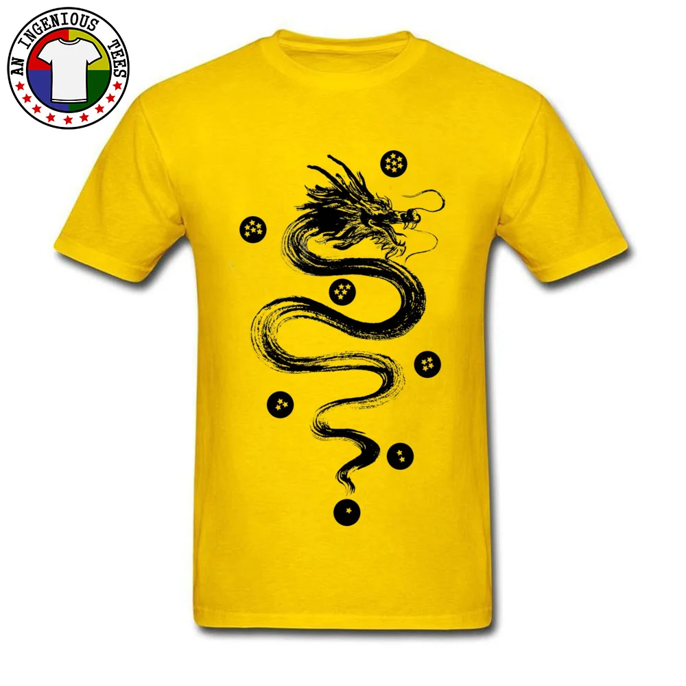 Tops Shirt dragon paint Summer Autumn Cheap Comics Short Sleeve 100% Cotton Round Neck Men T-Shirt Comics Tee-Shirt dragon paint yellow