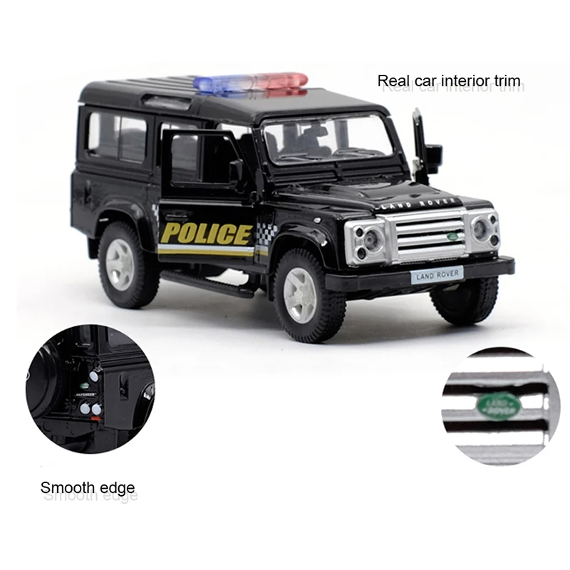 RMZ Land Rover Defender SUV Diecast Model Police Car Model Toy Boy Gift 
