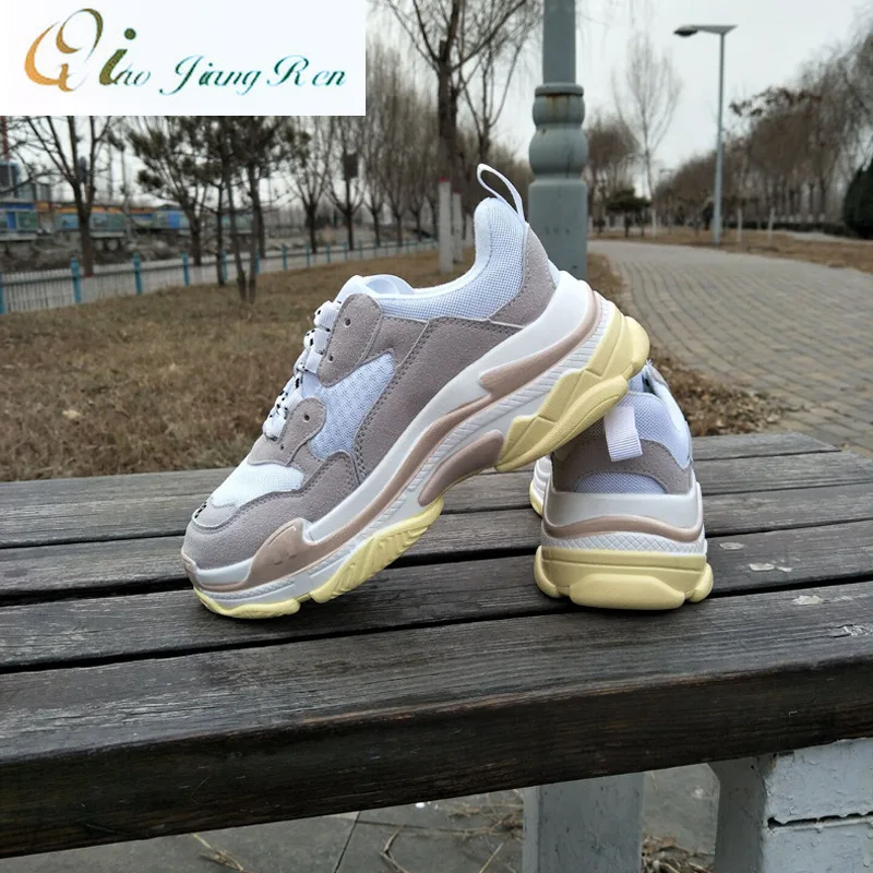 

New 2019Spring Fashion Women Casual Shoes Suede Leather Platform Shoes Women Sneakers Ladies White Trainers Chaussure Femme