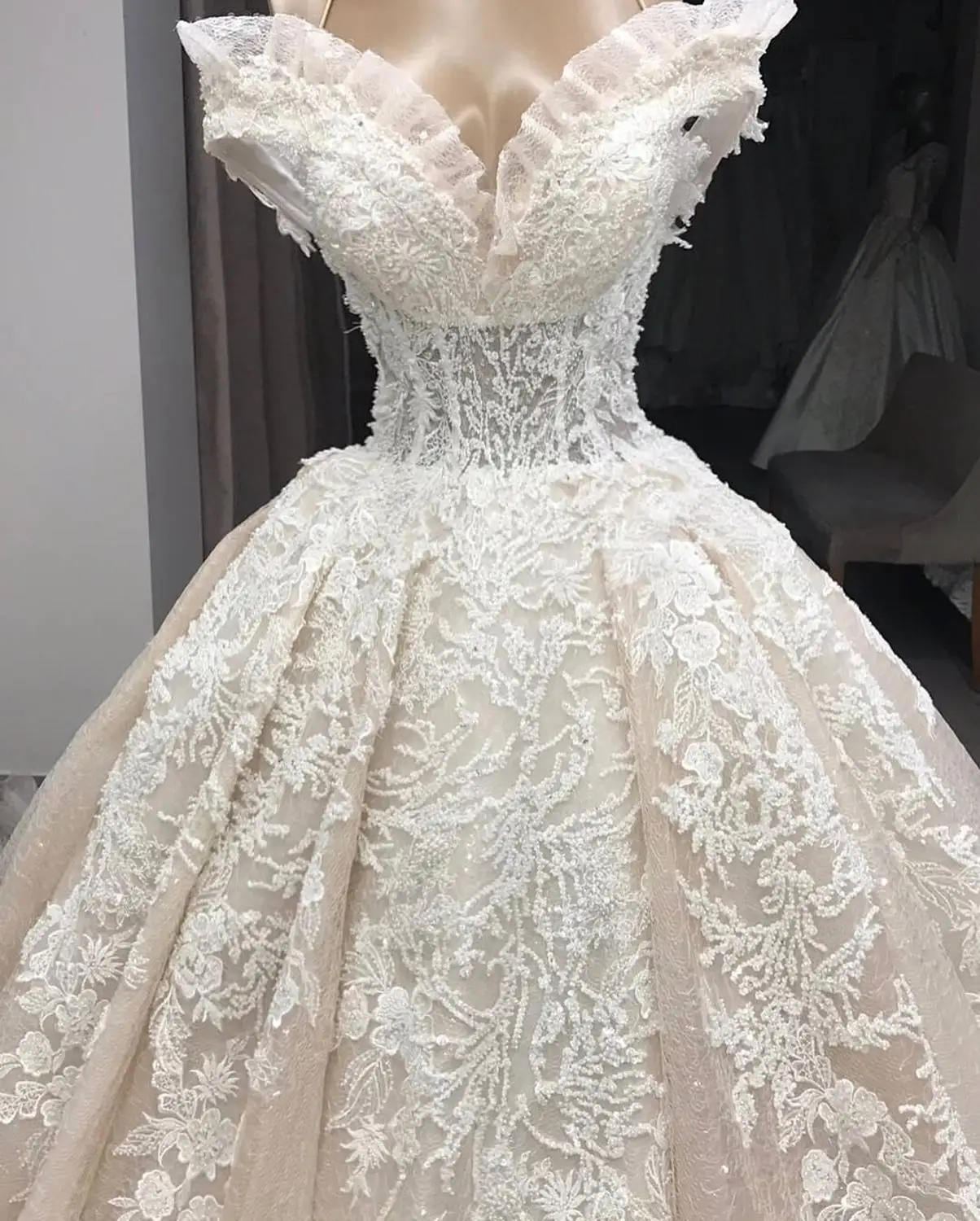 Robe De Mariage Милое Свадебное платье с оборками и вырезом элегантное праздничное платье с открытой спиной для свадьбы