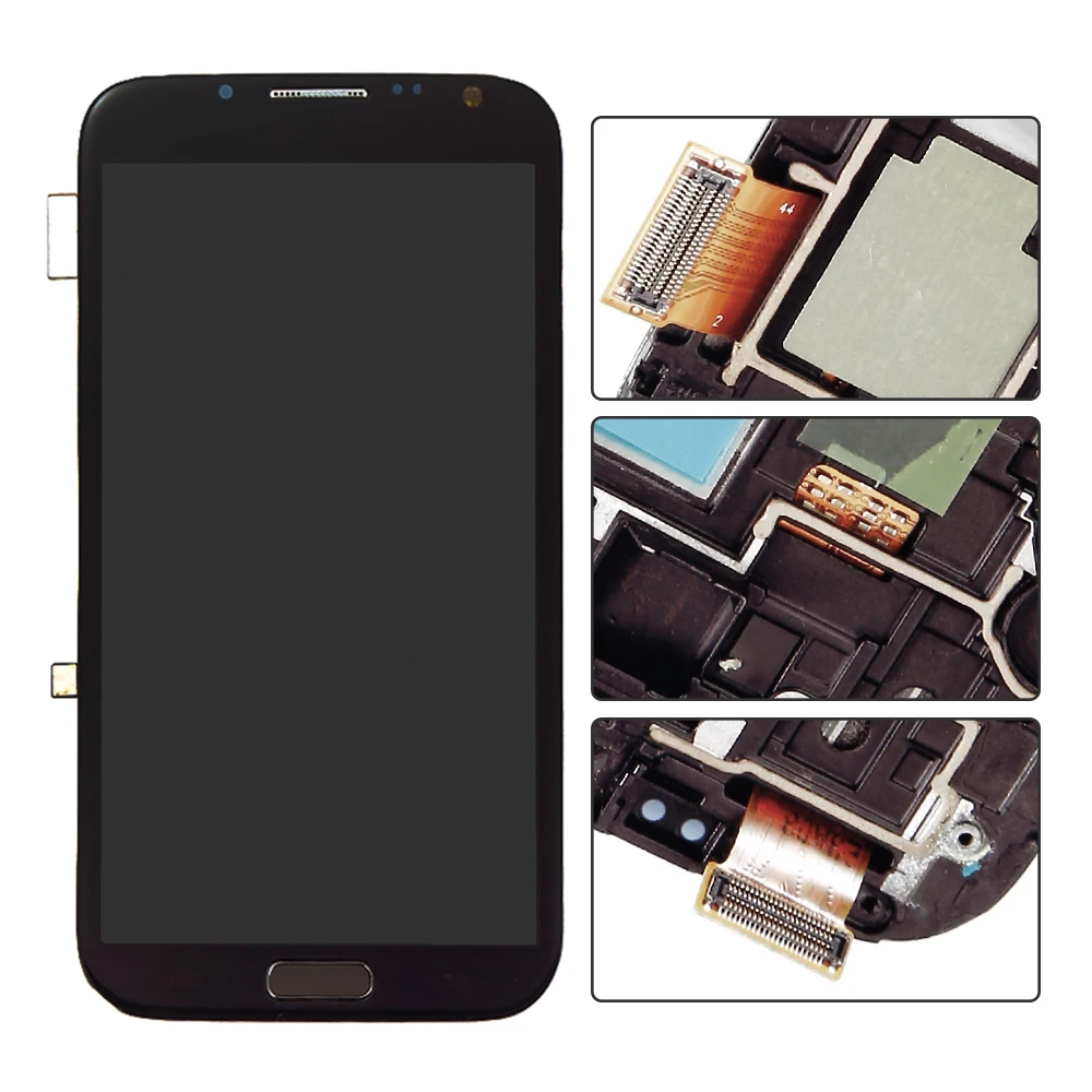 imágenes para Gris Para Samsung Galaxy Note II 2 N7105 I317 Digitalizador Pantalla LCD Táctil con el Marco Del Bisel + Botón de Menú asamblea imágenes para Gris Para Samsung Galaxy Note II 2 N7105 I317 Digitalizador Pantalla LCD Táctil con el Marco Del Bisel + Botón de Menú asamblea