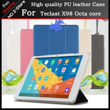 Ultra delgada de la pu case soporte de la cubierta case para teclast 98 octa core/x10 quad core 10.1 pulgadas tablet pc freeshipping + 3 regalo