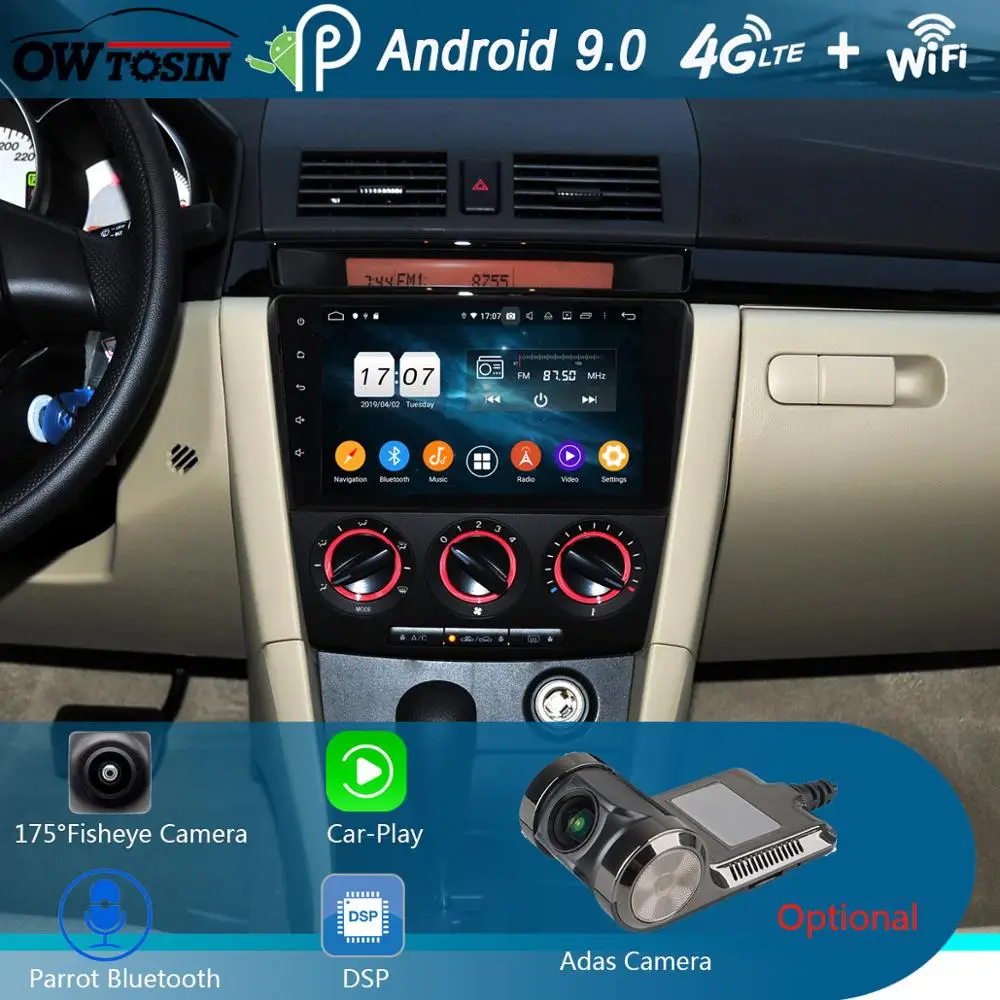 

9" IPS 8Core 4GB+64GB Android 9.0 Car DVD Player for Mazda 3 Mazda3 2006 2007 2008 2009 2010 2011 2012 GPS Radio DSP Parrot BT