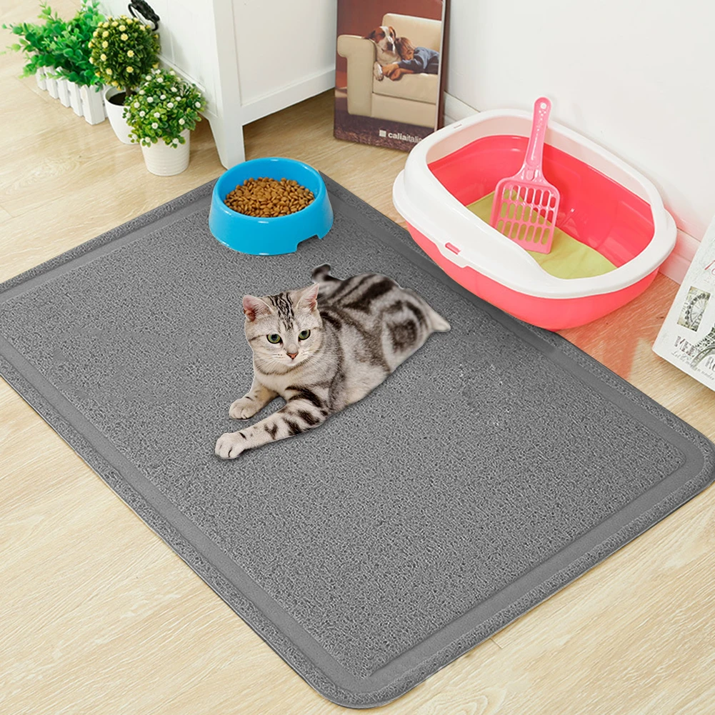 

Cat Litter Mat Super Large Size PVC Waterproof Non-Slip Cat Litter Container Mat Food Mats Pet Dog Placemat Foot Pad 60*90cm
