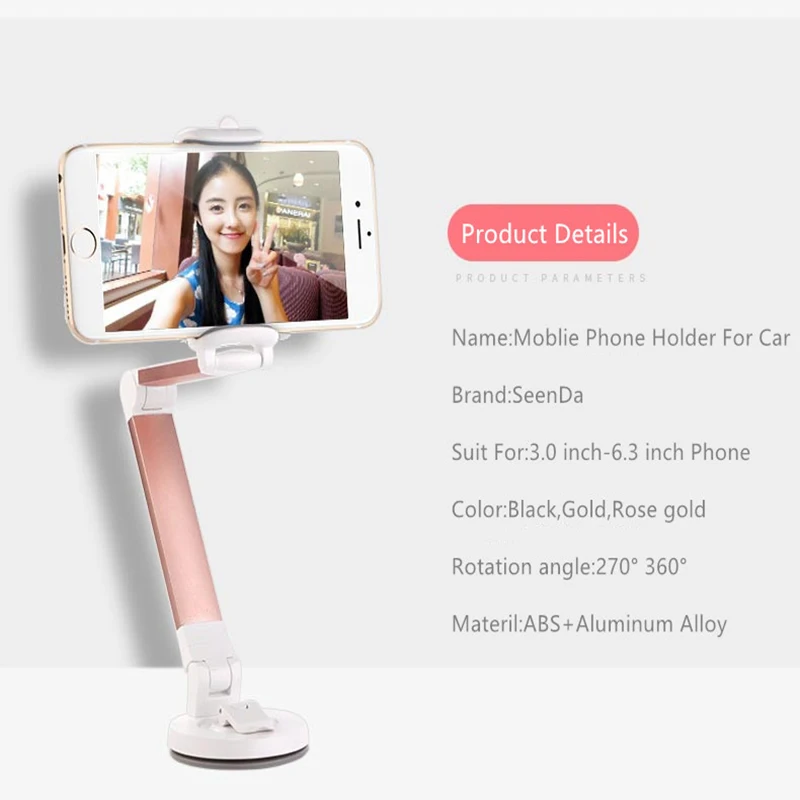  SeenDa Universal Metal Phone Stand 360 Degree Flexible Phone Holder Stand Desktop Table Mount Stand