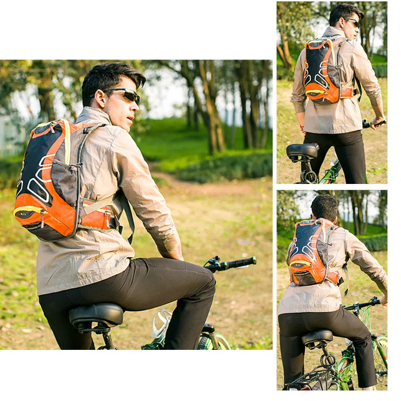 Top HU WAI JIAN FENG Bicycle Bag Shoulder Backpack Ultralight Sport Riding MTB Hydration Backpack 15L Bike Bicycle Cycling Backpack 5