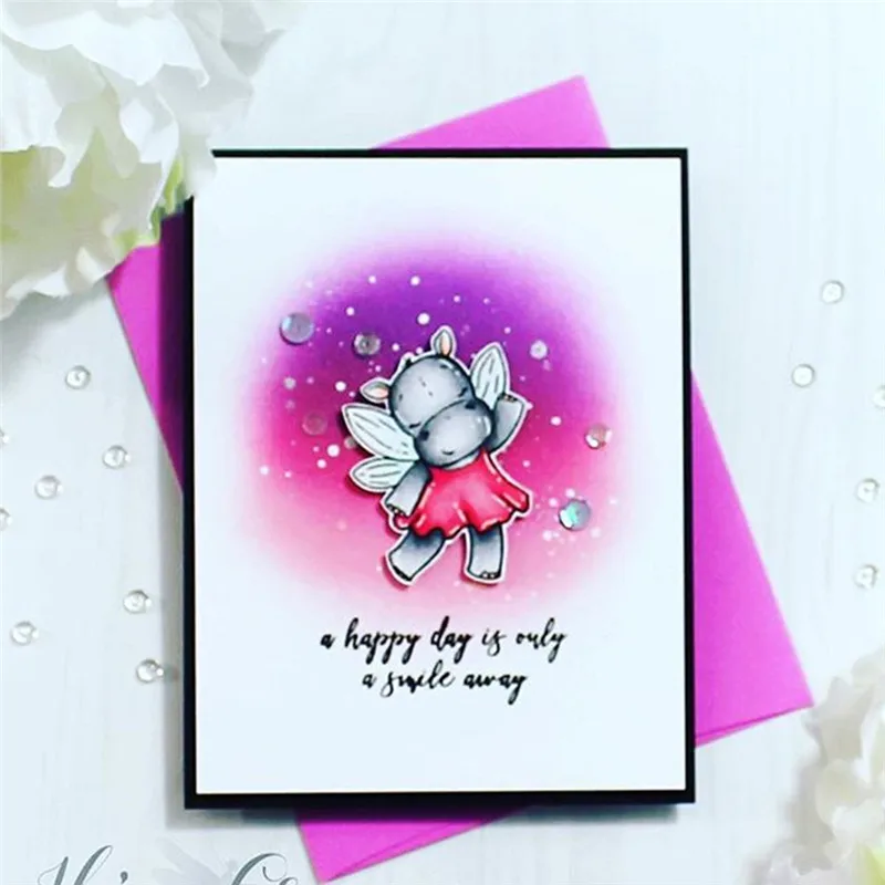 

GJCrafts Elephant Dies and/with Stamps Clear Animals Metal Cutting Dies Scrapbooking New Arrival Cuts Card Making Rubber Craft