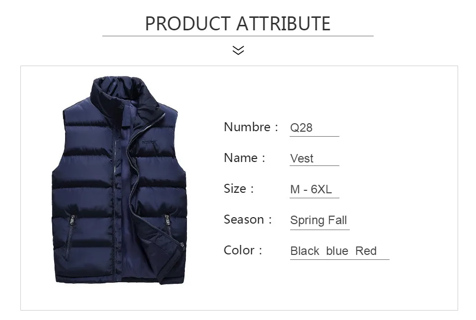 New Large size M-5XL 6XL Brand Mens Jacket Sleeveless Vest Fashion Casual Coats Male Cotton-Padded Men's Vest Men