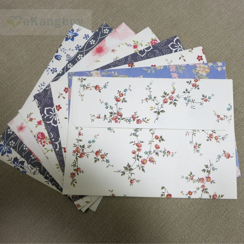 8 шт./компл. винтажные Цветочные бумажные конверты Пригласительные открытки Подарочный конверт-175x125 мм