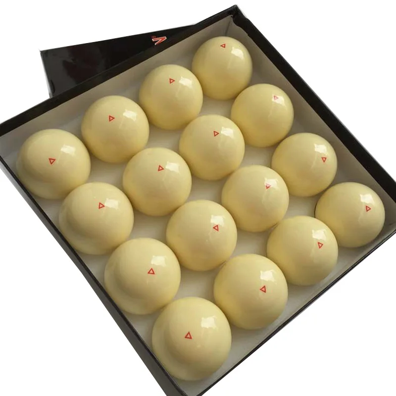 xmlivet Single 1pc Billiards Pool White Balls Yellow with red triangle Resin 52.5mm/57.25mm Nine-ball White balls