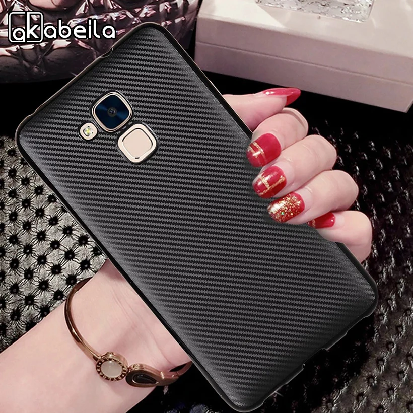 

AKABEILA Phone Case For Huawei Honor 6C 8 7 Lite 6x 2016 Play 6X GT3 GR5 2017 Mini BLN-AL10 Enjoy 6S Carbon Fiber TPU Covers