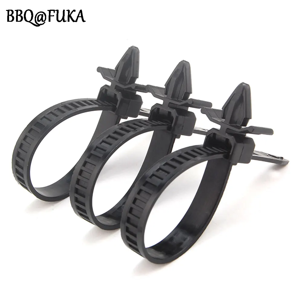 

BBQ@FUKA 25pcs Hole Push Mount Wire Ties Releasable Nylon Cable Strap Fit for Mazda Toyota Audi BMW Benz Nissan Universal Car