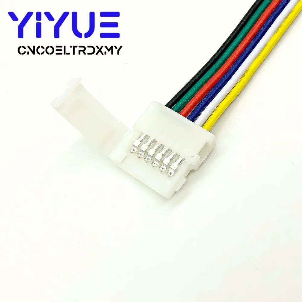 RGBWW LED Strip Connector 6pin 12mm Free Welding Connector 5pcslot for RGB+CCT LED Strip (4)