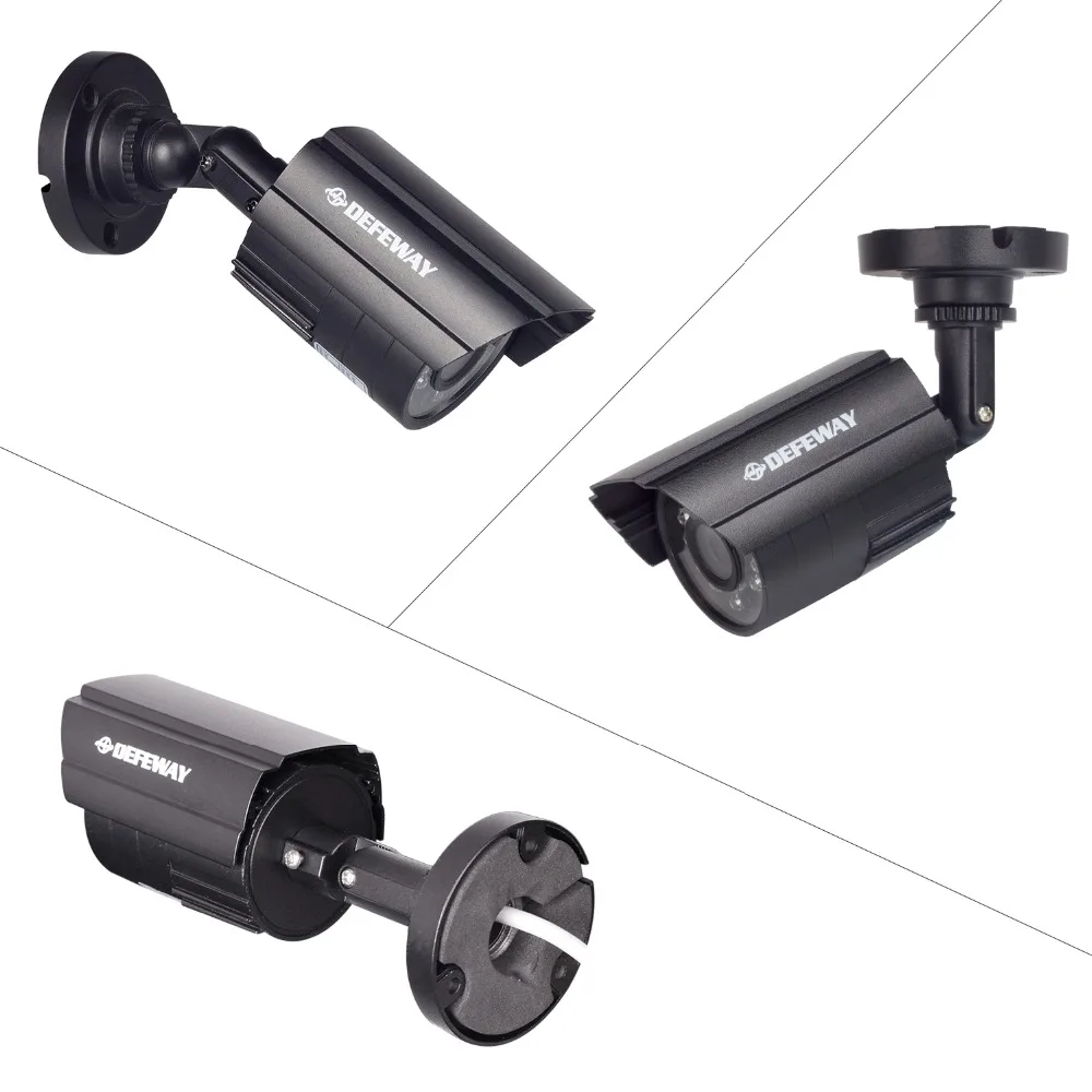 DEFEWAY 16CH 720P AHD DVR Kit 16 x 720P 1200TVL Indoor Outdoor Video Security Camera 16 channel CCTV System