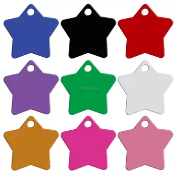 

20 pcs/lot Personalized Dog name ID Tags Customized Cat Phone No. Tag Double Sides Star Shaped(Don't offer Engrave Service)