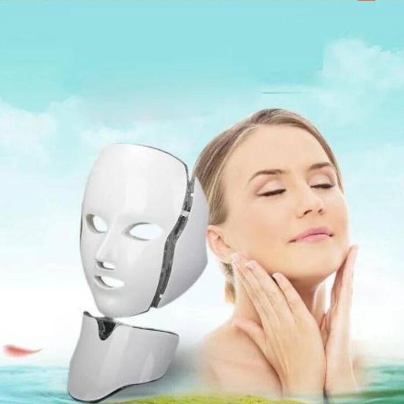 

Dropship 1Pc Led Light Technology - Face & Neck Mask Light Therapy - Photon 7 Colors Face Mask Machine Light Therapy Acne Mask