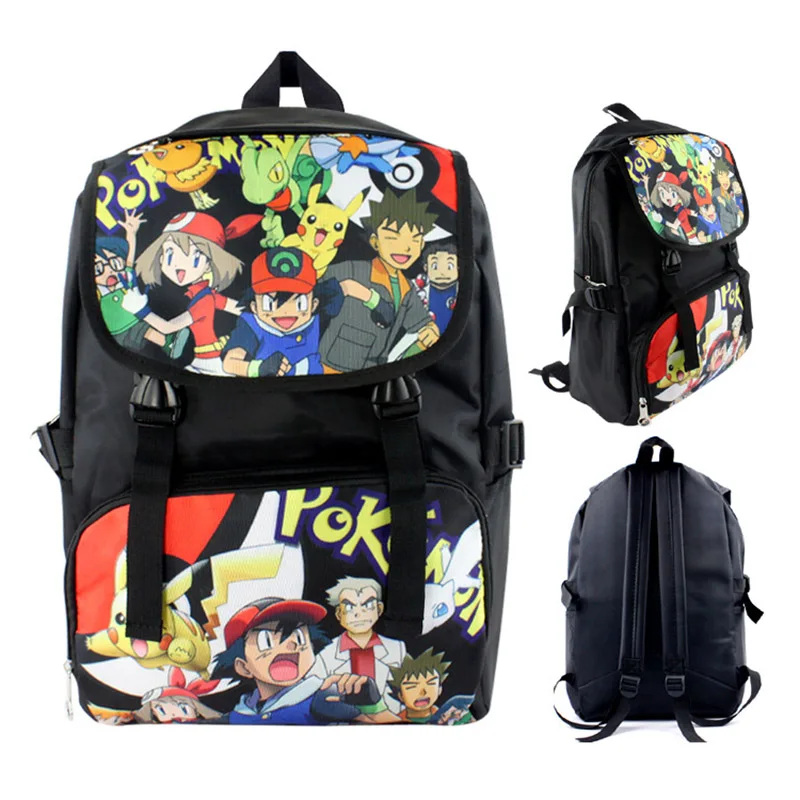 Pokemon Children Backpack Pocket Monster Boys Girls Schoolbag Anime Pikachu Nylon Waterproof Laptop Shoulder Bags Mochila BP0176 (12)