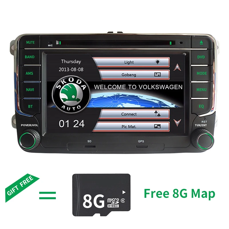 Free Ship 7 2 Din font b Car b font DVD GPS Player for VW Seat