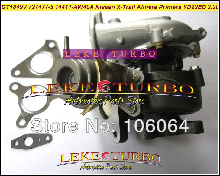 Фото Турбо GT1849V 727477-5006S 727477-5007S 727477 масляный охлажденный Турбокомпрессор для NISSAN X-Trail T30 Almera Primera 03- YD22ED YD1 2.2L №4