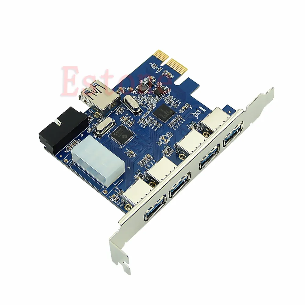 5 Порты PCI-E карта PCI Express USB 3,0+ 19 Pin разъем 4 Pin адаптер для Win Feb6