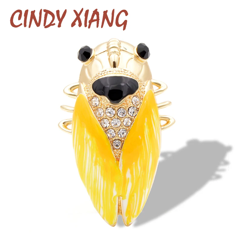 CINDY XIANG модный стиль 2018 яркие цветные Броши ed Cicada для женщин три цвета кристалл