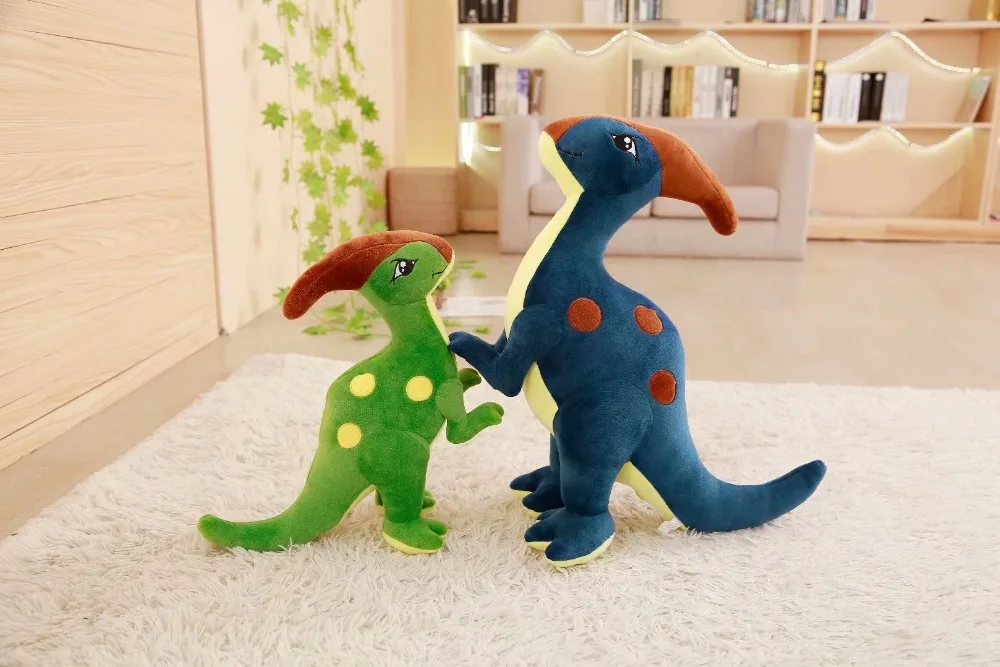 Paractenosaurus динозавр, игрушка кукла зеленый/синий постоянного динозавров Дино плюшевые игрушки для мальчиков Детский подарок на Рождество, 55/75/95 см