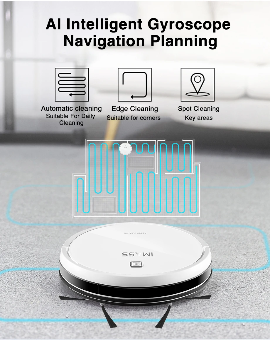 IMASS A3EC робот пылесос низкий уровень шума Сельма дизайн электрический контроль резервуар для воды мощная очистка жесткий пол Авто зарядка