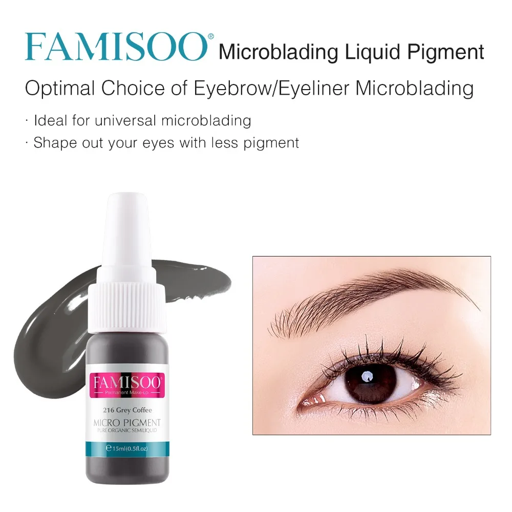 Famisoo 4 шт. бровей лайнер постоянный макияж прочный пигмент Microblading машина красота инструмент чернила эмульсии+ коробка