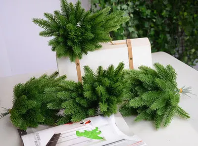 Yoshiko 10 шт./лот искусственные сосновые ветки зеленые растения букет цветов для свадьбы дома Рождественский подарок diy украшение дома - Цвет: green