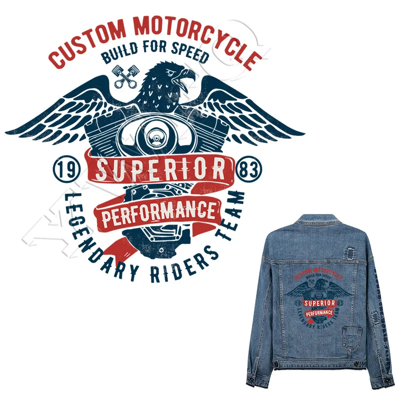 

Hiphop DIY Iron-on Transfer Patches Motorcycle Series Patch Heat Transfer Patch A-level Washable Stickers For Summer T-shirt