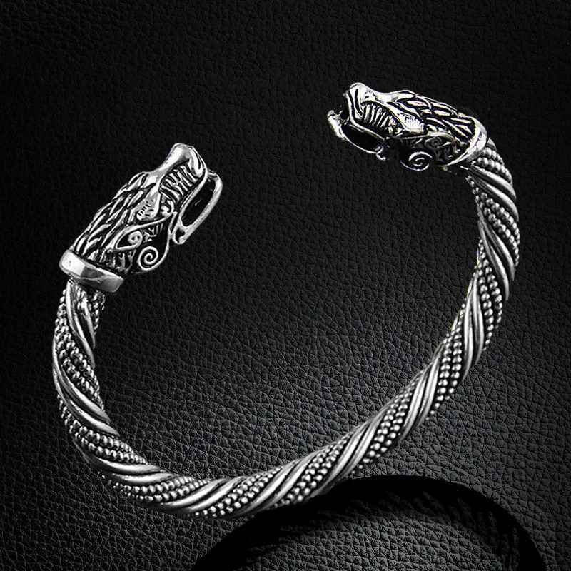 

2019 Teen Wolf Head Bracelet Indian Jewelry Fashion Accessories Viking Bracelet Men Wristband Cuff Bracelets For Women Bangles