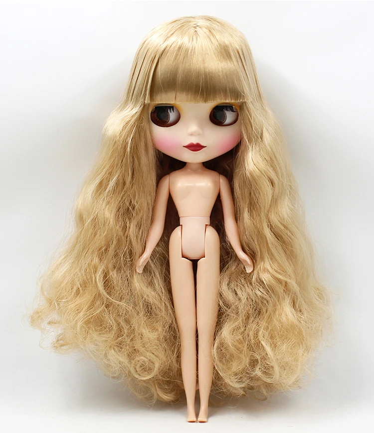 Заводская кукла Blyth 280BL053813 длинные волнистые золотые волосы с челкой 4 цвета для глаз Сменные тела