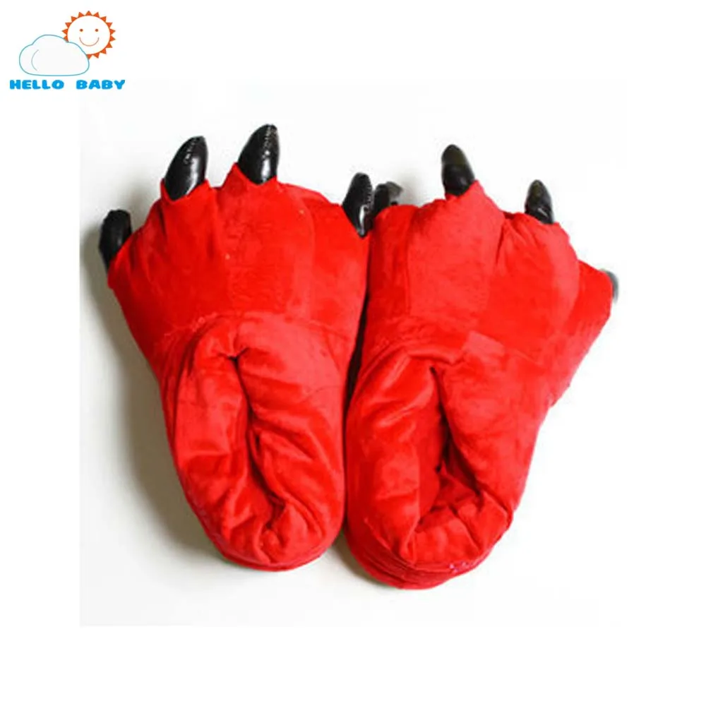 

lovely winter warm Dinosaur stitch fluffy Floor claw baby slippers soft minions Coral velvet Plush home slipper children shoes