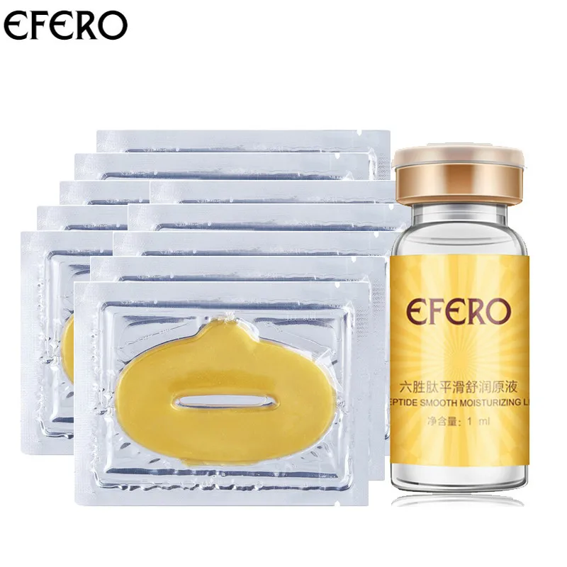 

EFERO 1X Anti Aging Argireline Six Peptides Serum Wrinkle Hyaluronic Serum for Face Cream & 5pc Gold Collagen Lip Masks Patches