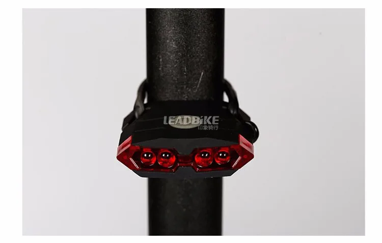 Top Leadbike Bicycle Rear Light 4 LED USB Rechargeable MTB Road Bike Taillights Cycling Light Night Safe Warning Bicycle Accessories 8