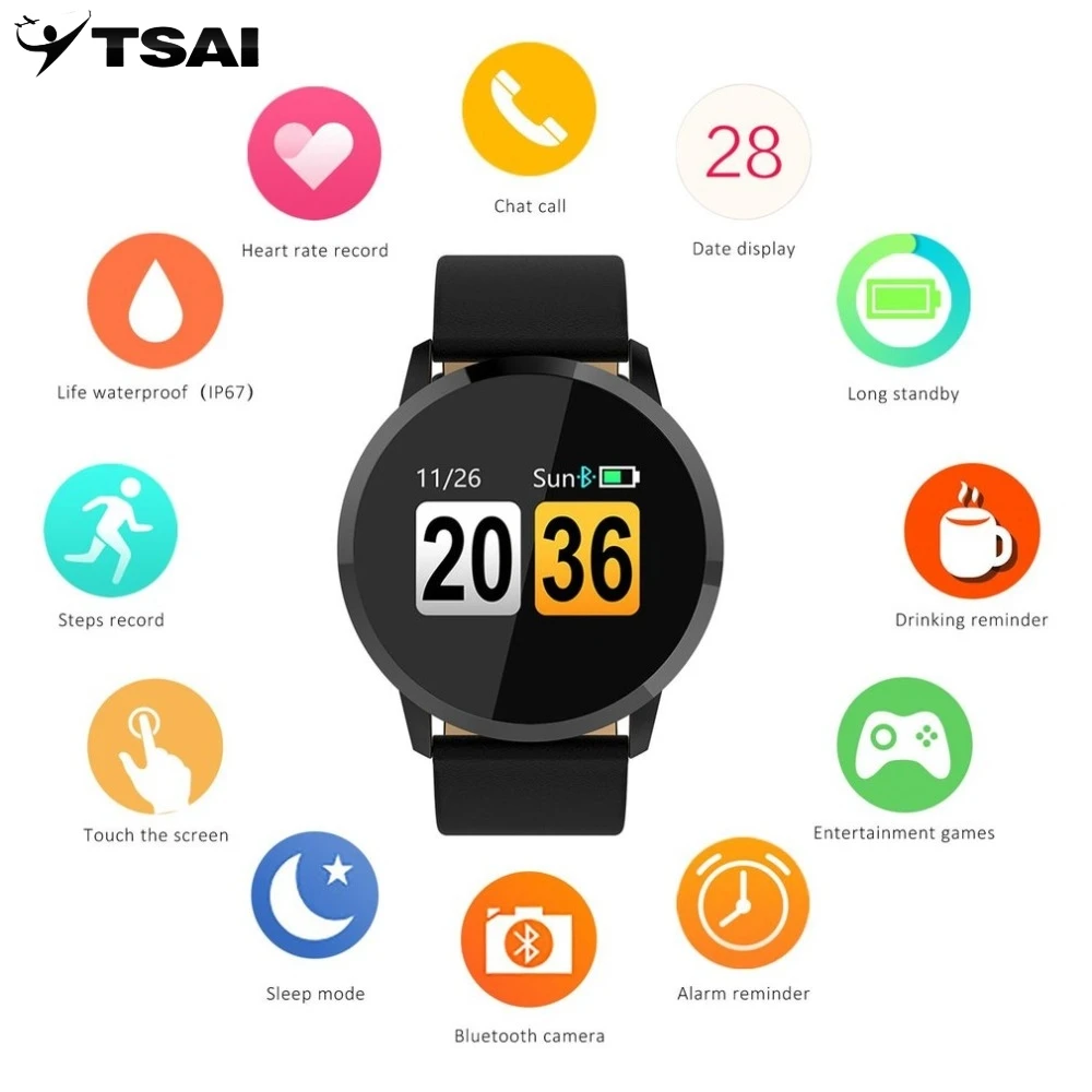 OUKITEL W1 Waterproof IP67 Smart Heart Rate Monitoring Blood Pressure Oxygen Camera Anti-lost Sports Outdoor  fitness equipment