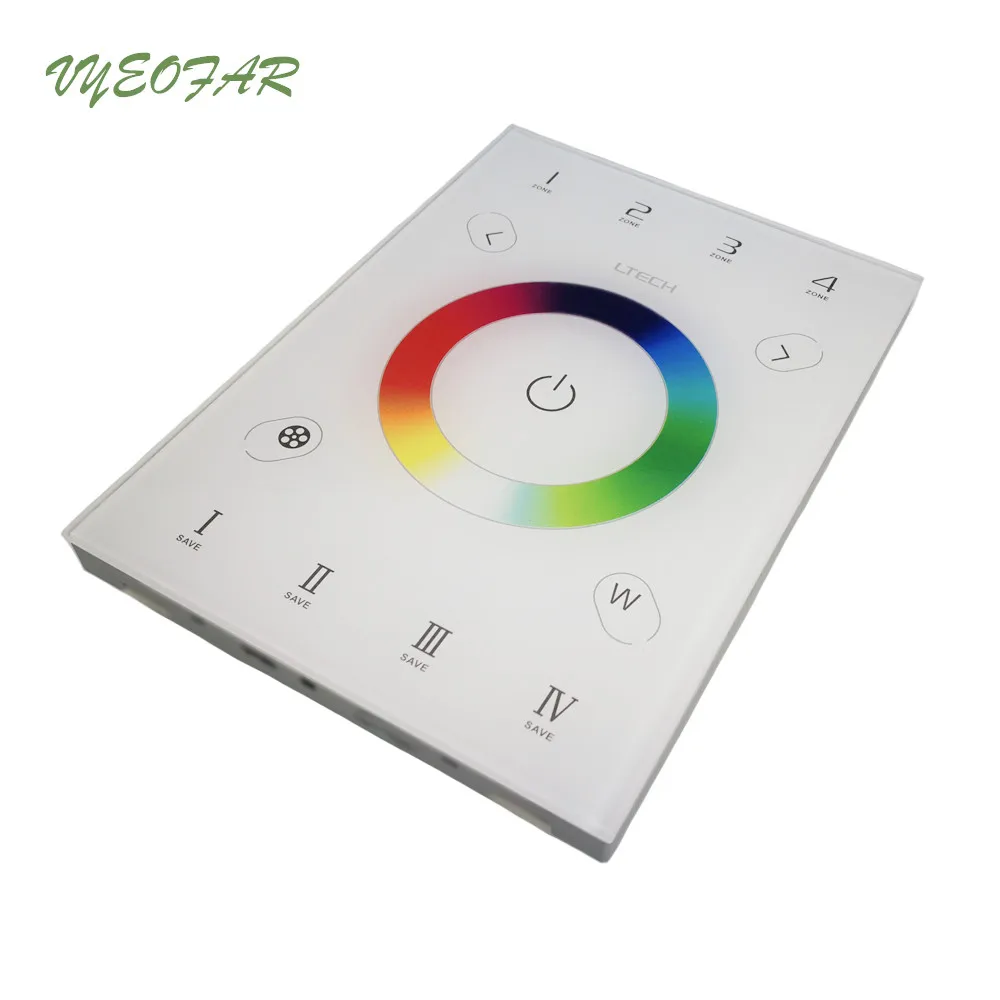  New UX8 LED RGBW Controller RF2.4G and DMX512 4 zone Multi Function 146mm Wall Glass Touch Panel RG - 32798502493