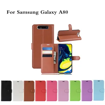 

10pcs Litchi Pattern Flip Magnetic PU Leather Flip Wallet Phone Case For Samsung Galaxy A10E A80 Lychee Grain Cover