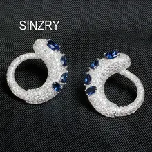 SINZRY кубический циркон с огранкой сверкающий круг серьги-гвоздики геометрической формы модные популярные ювелирные изделия