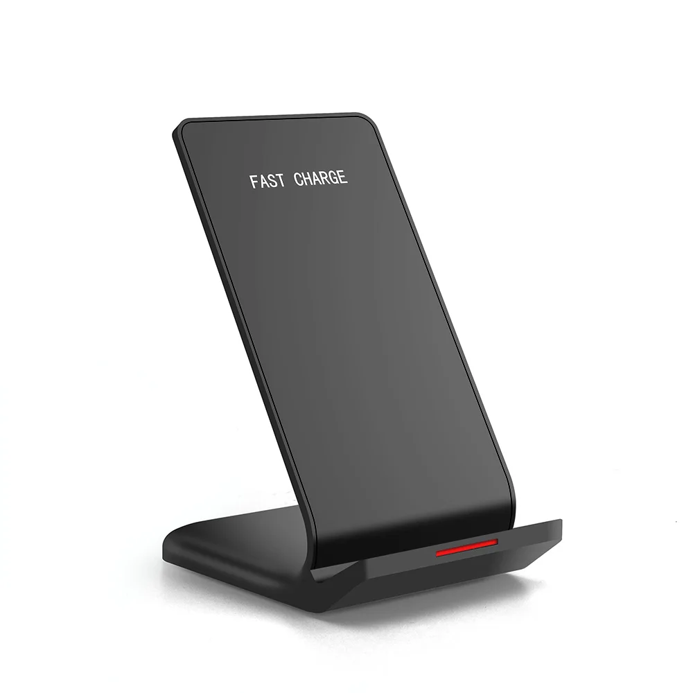 FDGAO двойная катушка 10 Вт Qi Беспроводное зарядное устройство для iPhone X 8 10 Plus быстрое зарядное устройство для телефона док-станция Подставка для samsung S8 S9 S9+ Note 8 9 - Тип штекера: BLACK