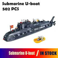 Модель строительных комплектов, совместимых с городской военной подводной лодкой U-boat 3D блоки Развивающие игрушки хобби для детей
