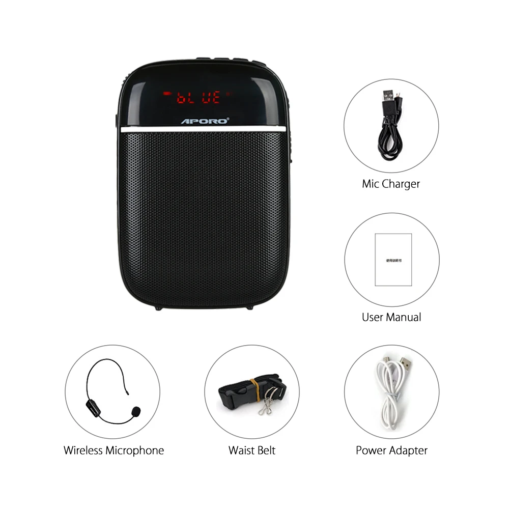 APORO T3 Bluetooth динамик FM радио TF карта музыкальный плеер с UHF беспроводной микрофон