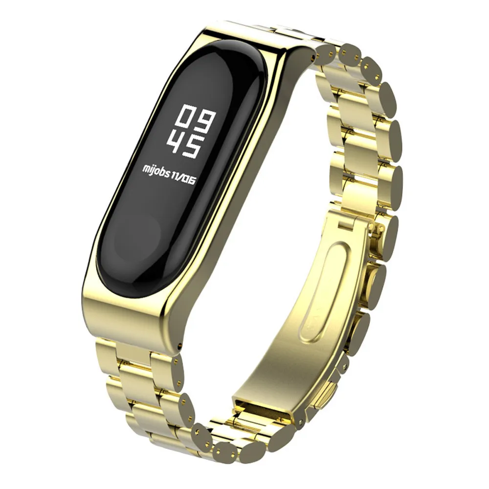 Фитнес-браслет роскошный ремешок из нержавеющей стали сменный Браслет ремешок для Xiao Mi Band 3 беспроводные устройства умные часы