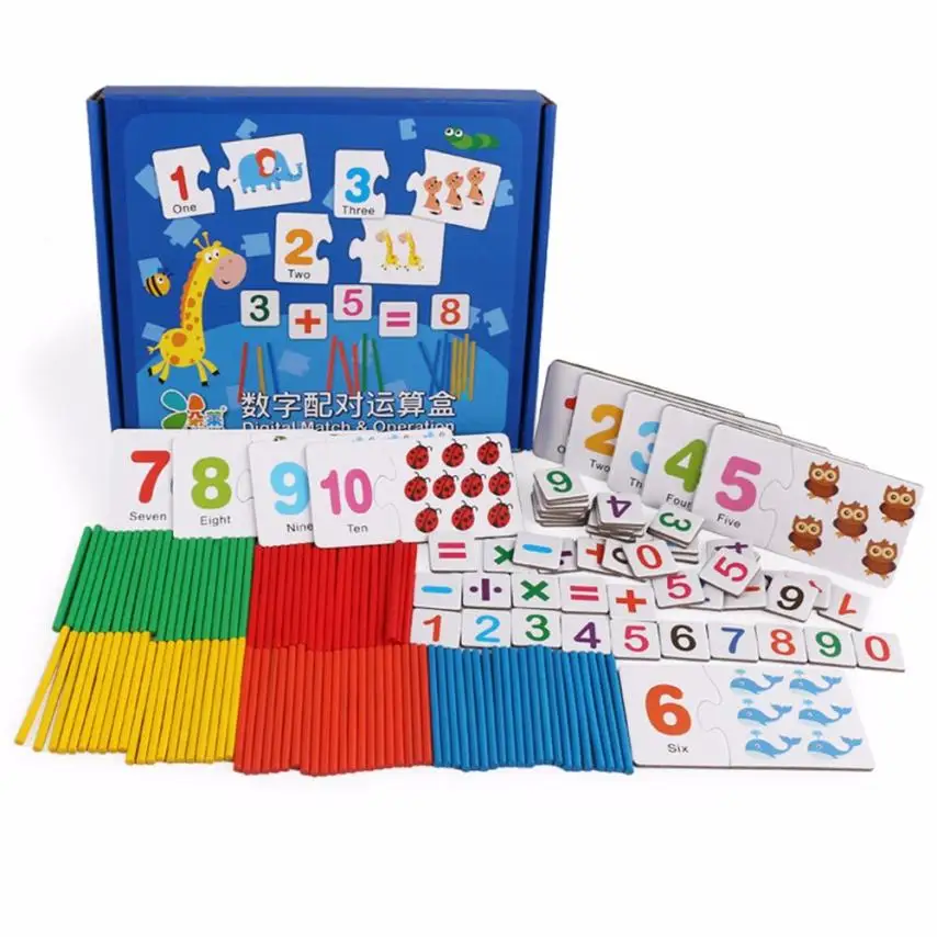 Детские деревянные цифры Пособия по математике раннего обучения подсчет развивающие игрушки y1124